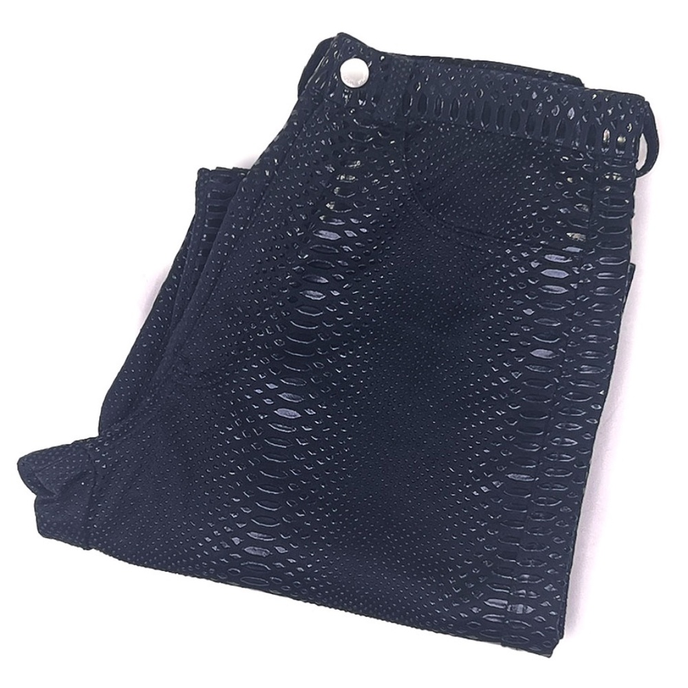 Whittall & Shon Croc Embossed Black Vintage Pants